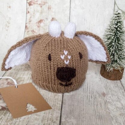 Christmas Reindeer Calf Baby Hat Pattern - Image 2