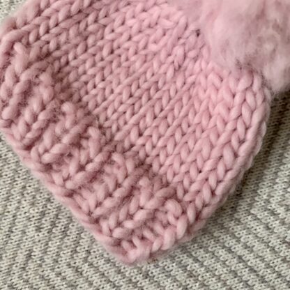 Pink Pom Pom Baby Hat - Image 3