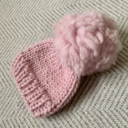 Pink Pom Pom Baby Hat - Image 4